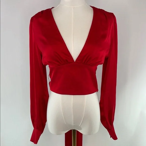 Marissa Webb x RTR Tie Waist Satin Top, 2 - Picture 14 of 15